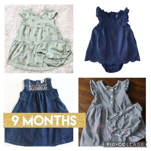 9 Month Dresses - 6Pcs
